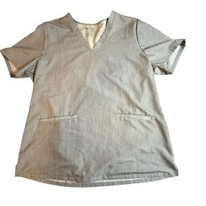 FIGS Casma V-Neck Scrub Top Heather Grey Technical Collection XL FW1100